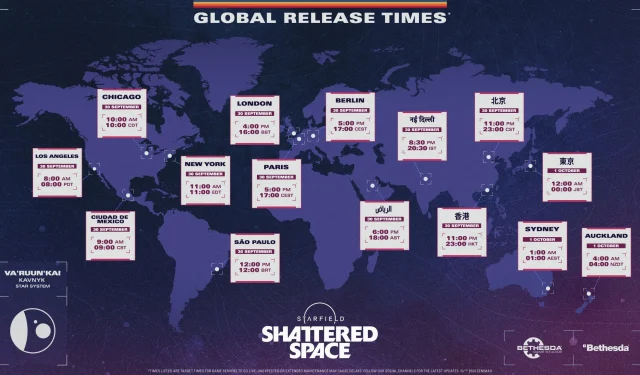 Starfield Global Release Times and Starting Conditions Unveiled for Shattered Space