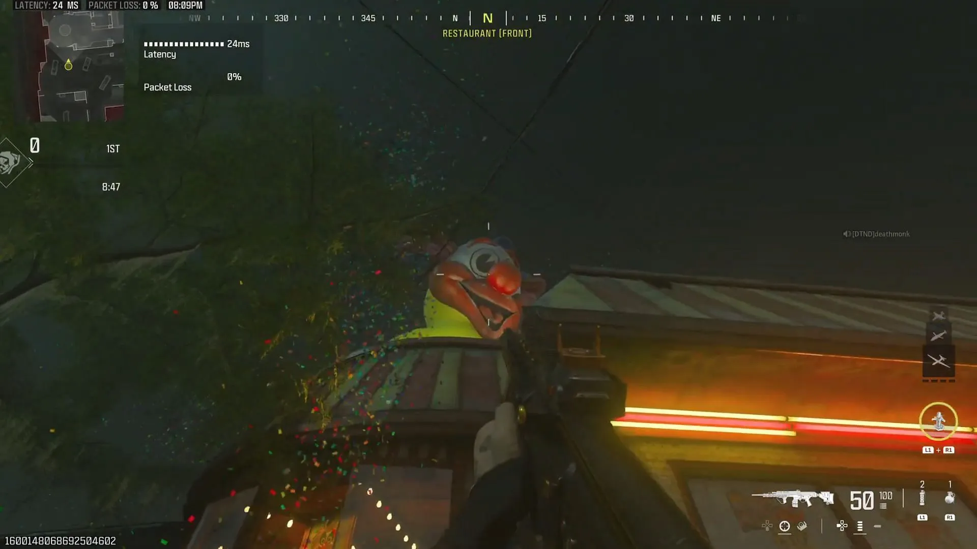 Animación de confeti en el mapa Drive Thru en MW3 (imagen vía Activision)