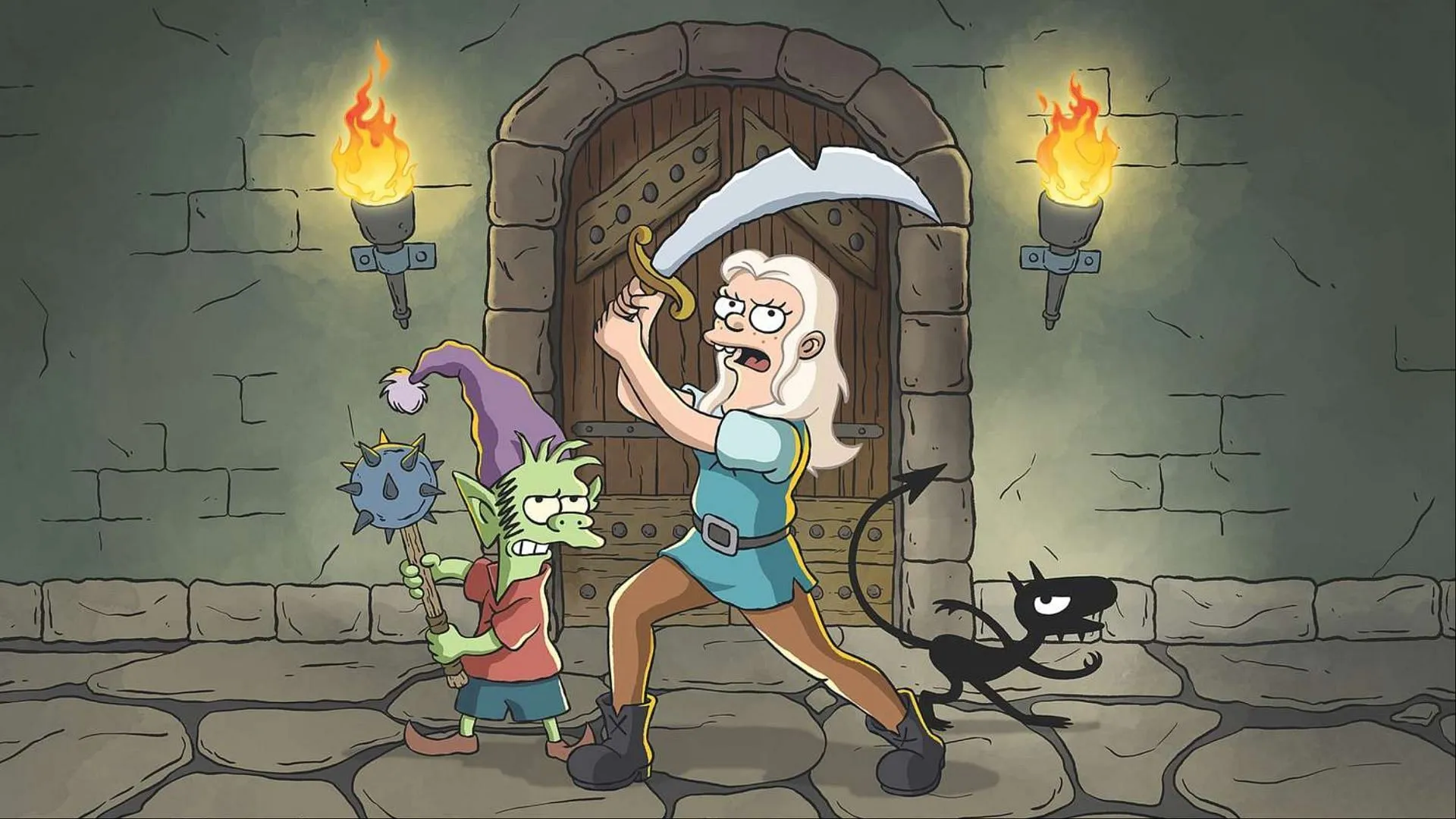 Bea and her friends as seen in Disenchantment (Image via Max)