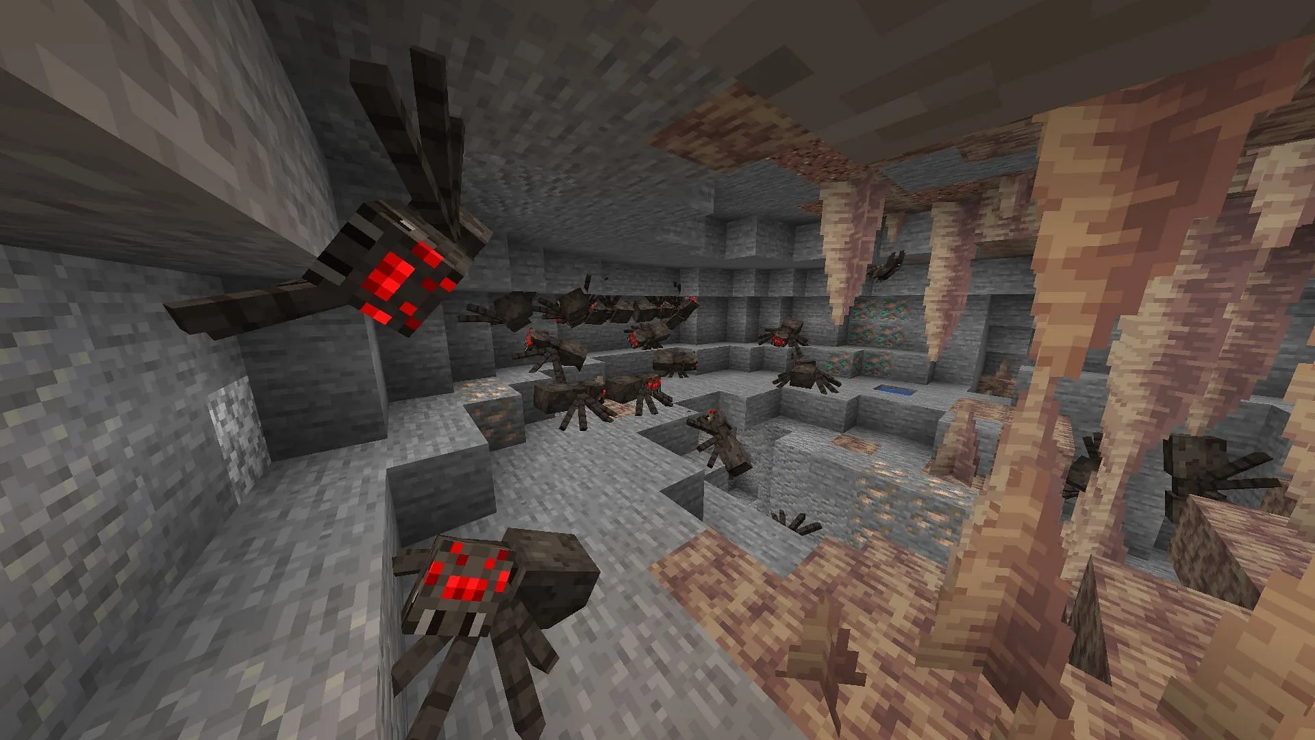 Nyf's Spiders は Minecraft のクモのモブをより本物らしく、より危険なものにします (画像提供: Nyfaria)