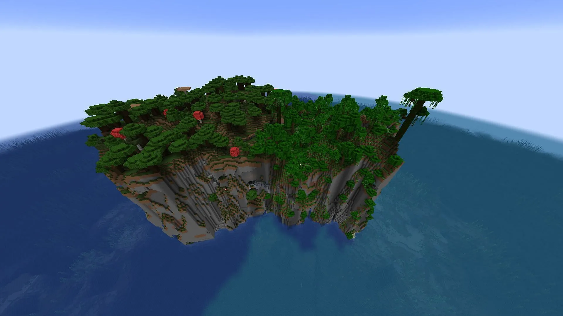 Cette graine Minecraft pourrait donner lieu à une construction d'île convaincante (Image via Mojang)