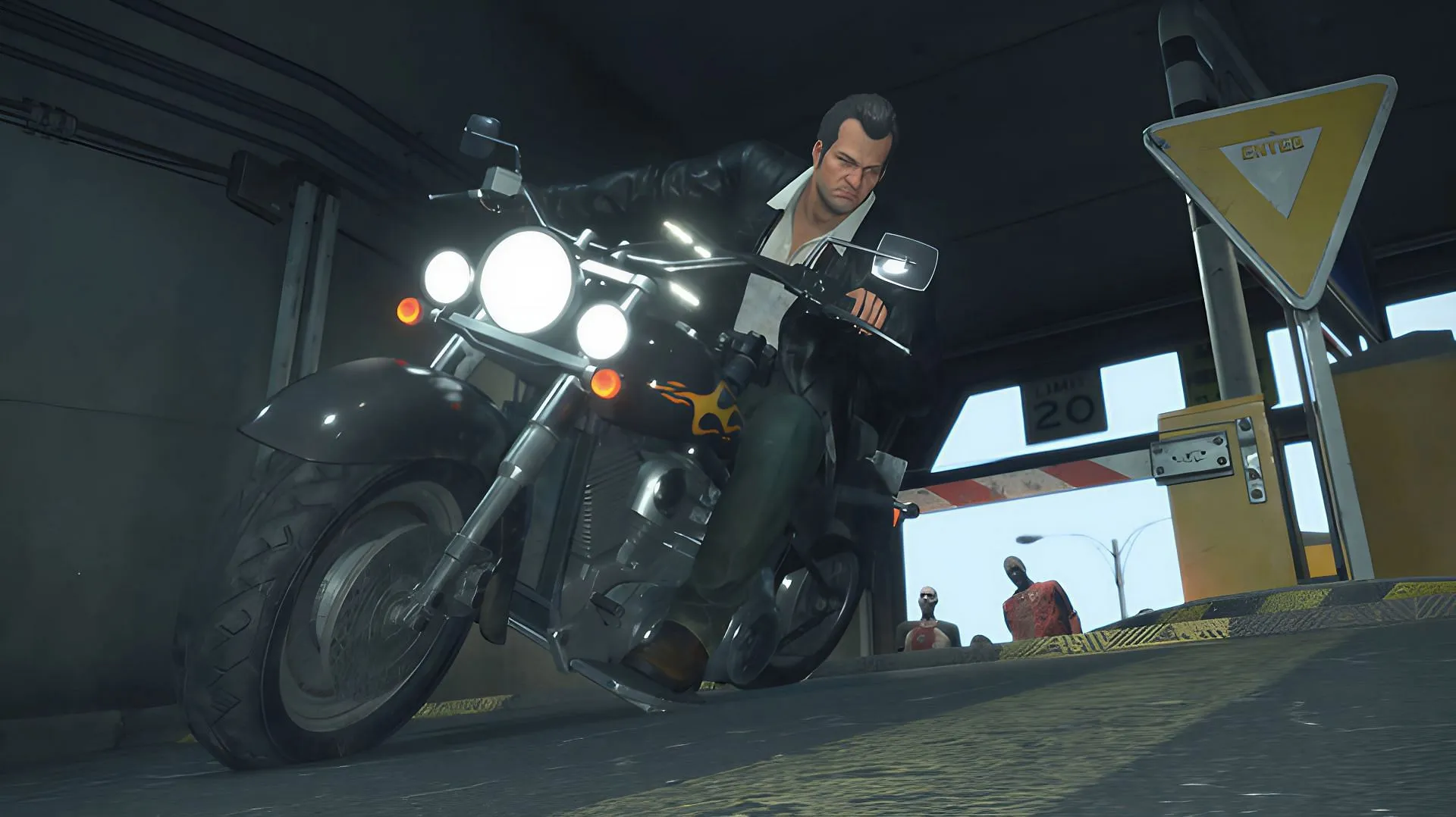 Frank West de Dead Rising Deluxe Remaster andando de bicicleta (Imagem via Capcom)