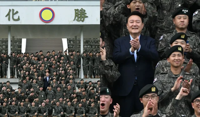 Los fans reaccionan de forma divertida a las últimas fotos de RM de BTS de la visita del presidente Yoon Suk-yeol a la 15.ª División del Ejército: “Literalmente, la imagen conceptual de RPWP”