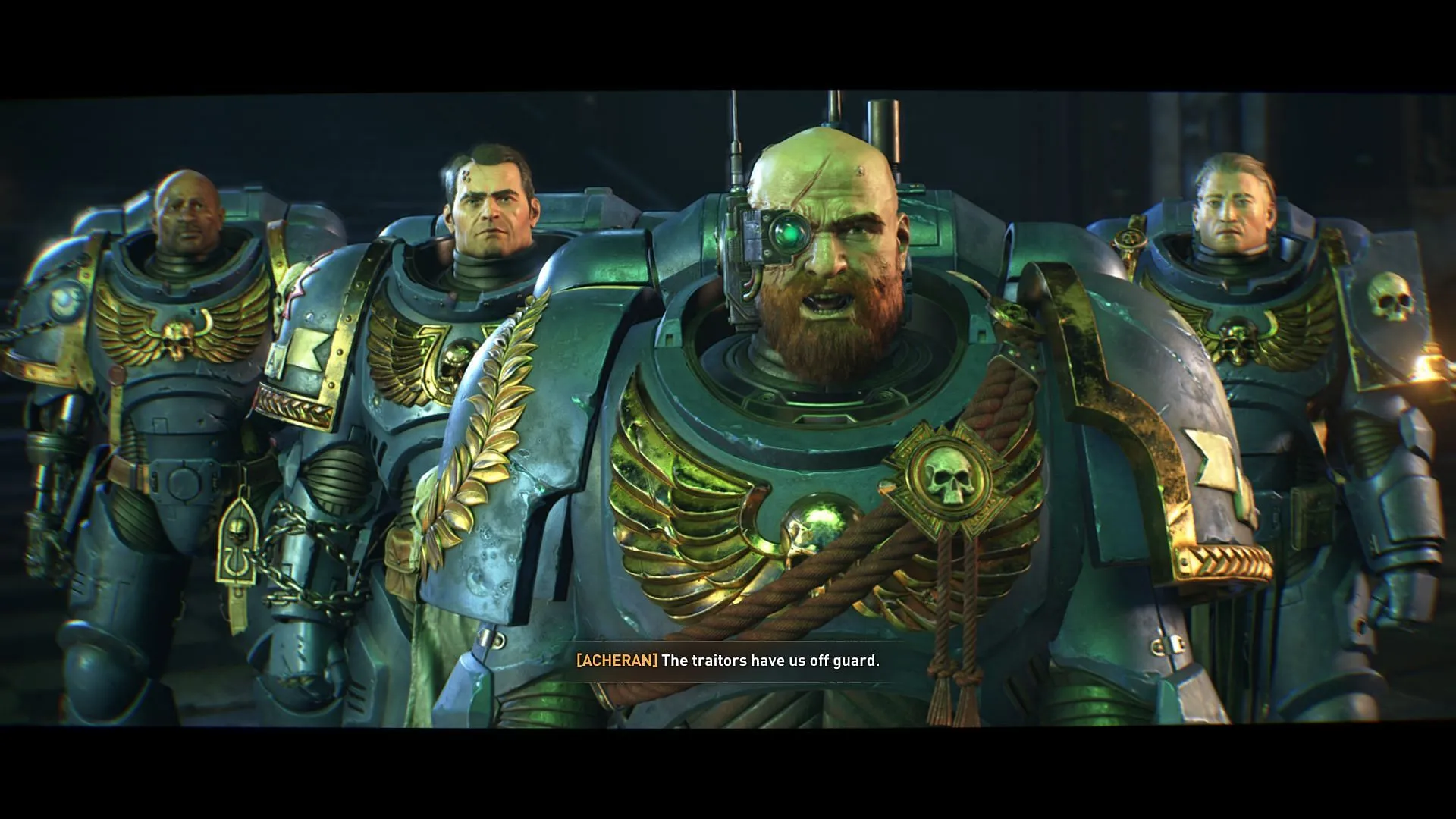 Report to Captain Acheran to begin the Voidsong Campaign Mission in Warhammer 40k: Space Marine 2 (Image via Focus Entertainment)