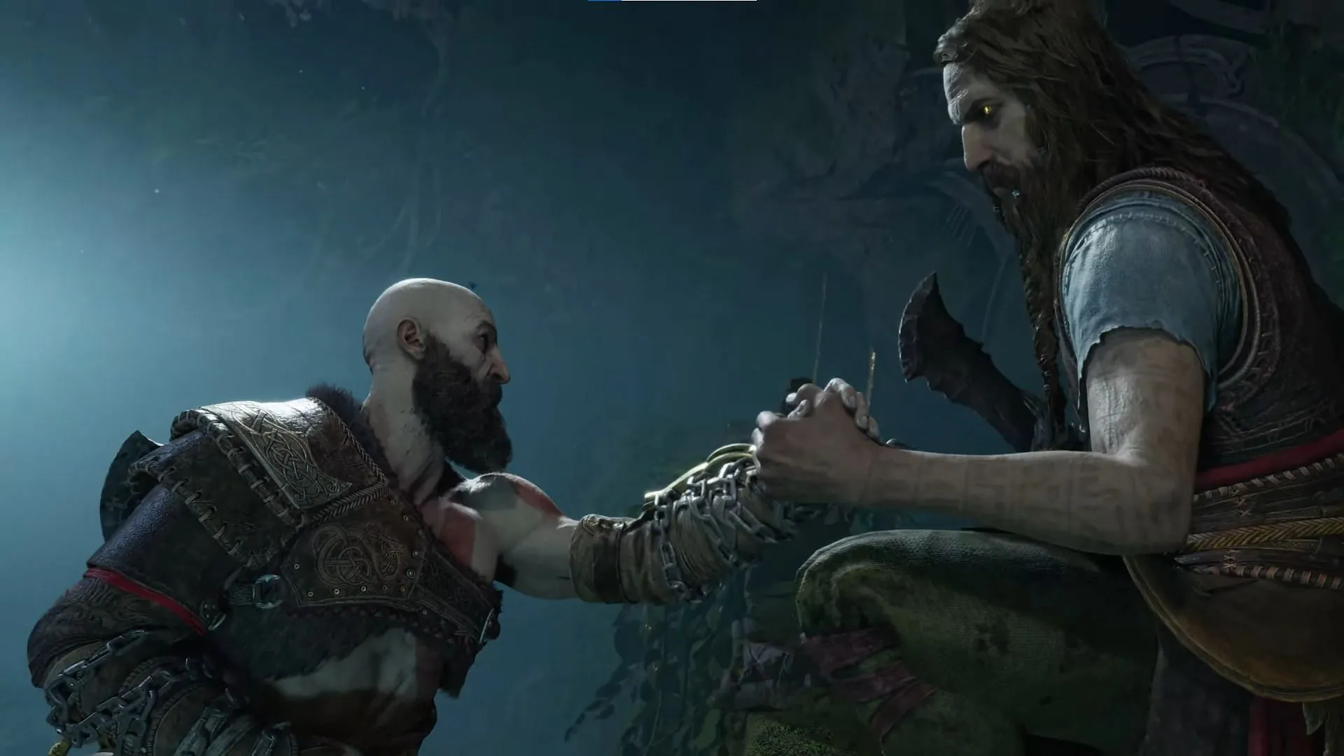 Karatos et Tyr unissent leurs forces (Image via Sony Interactive Entertainment)