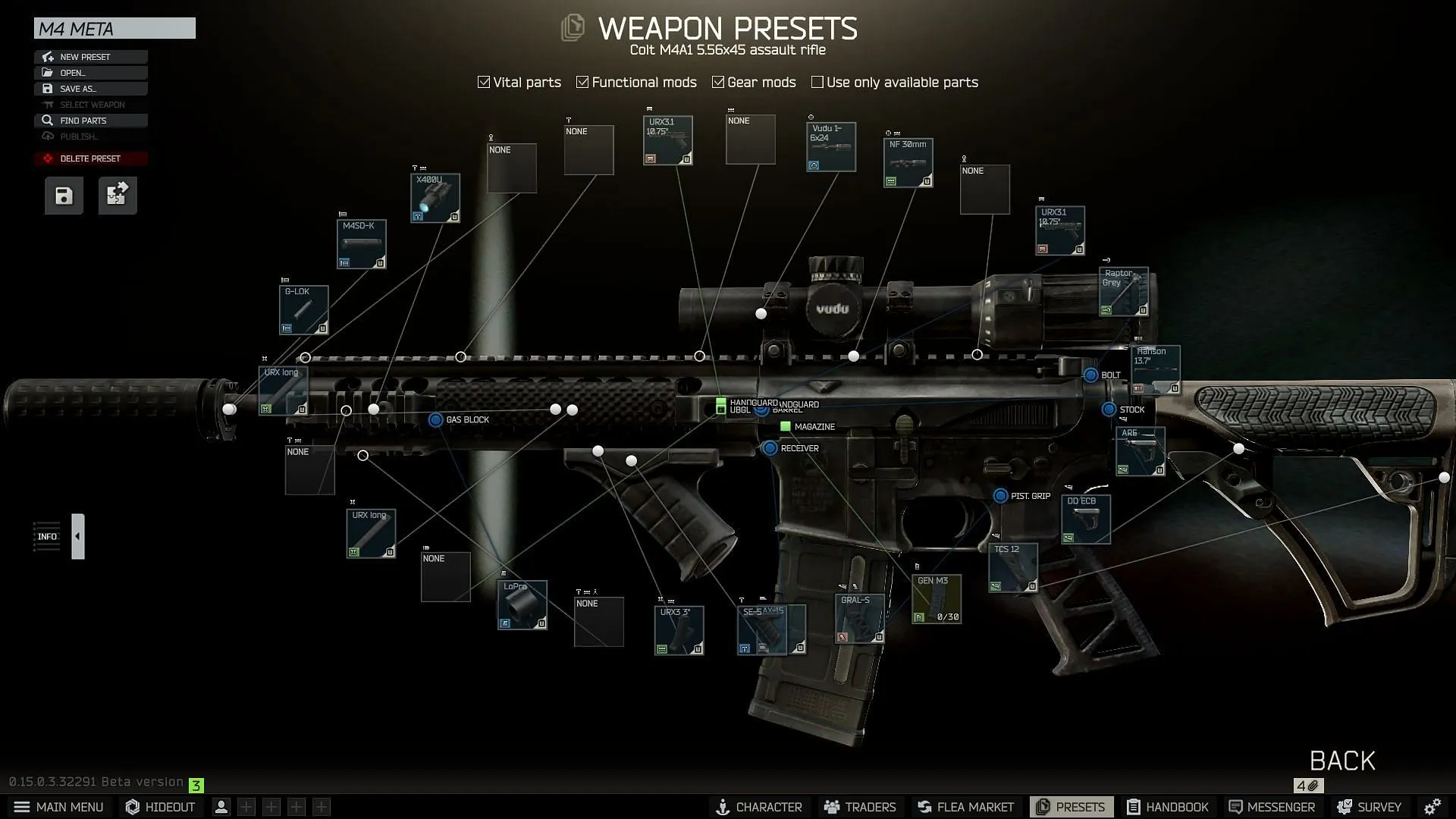 L'une des meilleures configurations de canon Colt M4A1 dans Escape from Tarkov (Image via Battlestate Games)