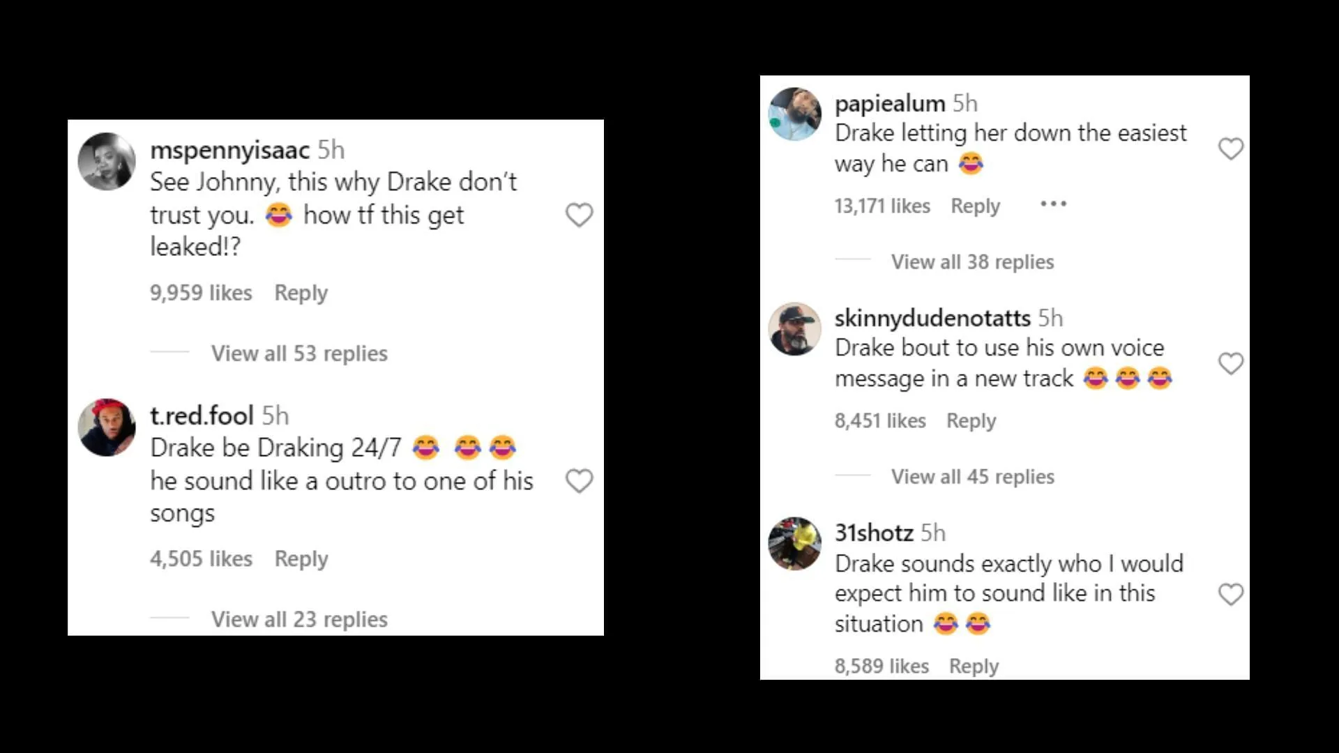 Online reactions (Images via Instagram/@theshaderoom)