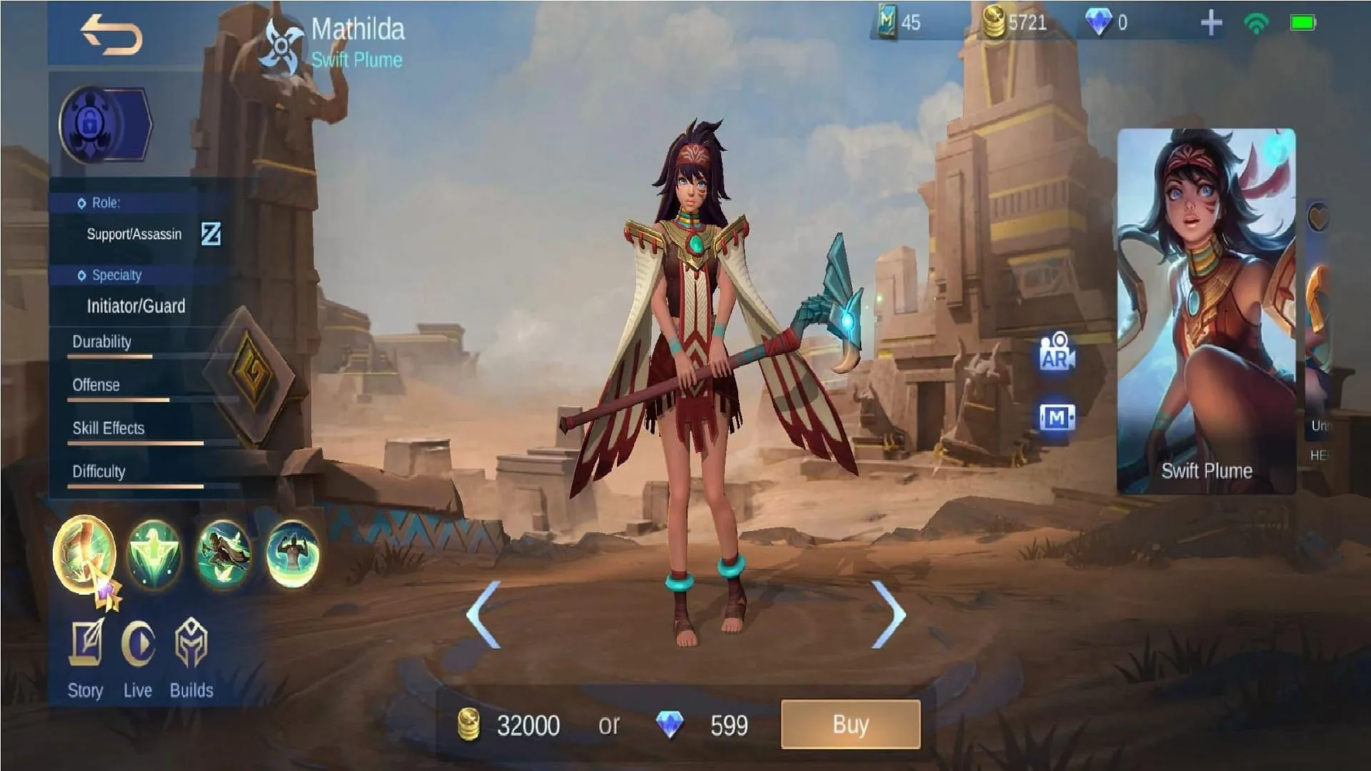 Mathilda é um grande suporte na MLBB (Imagem via Moonton Games)