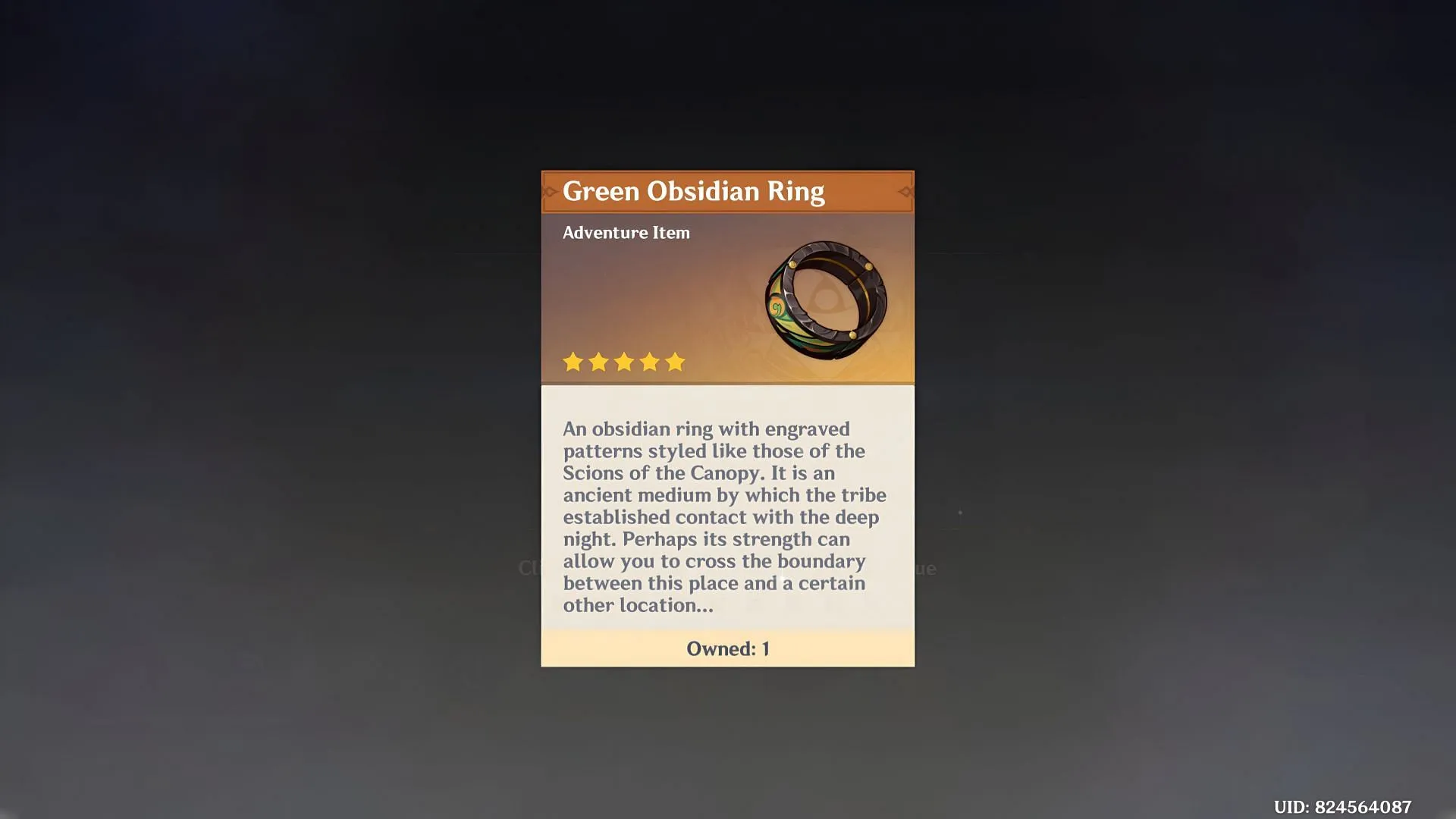 Green Obsidian Ring (Image via HoYoverse)