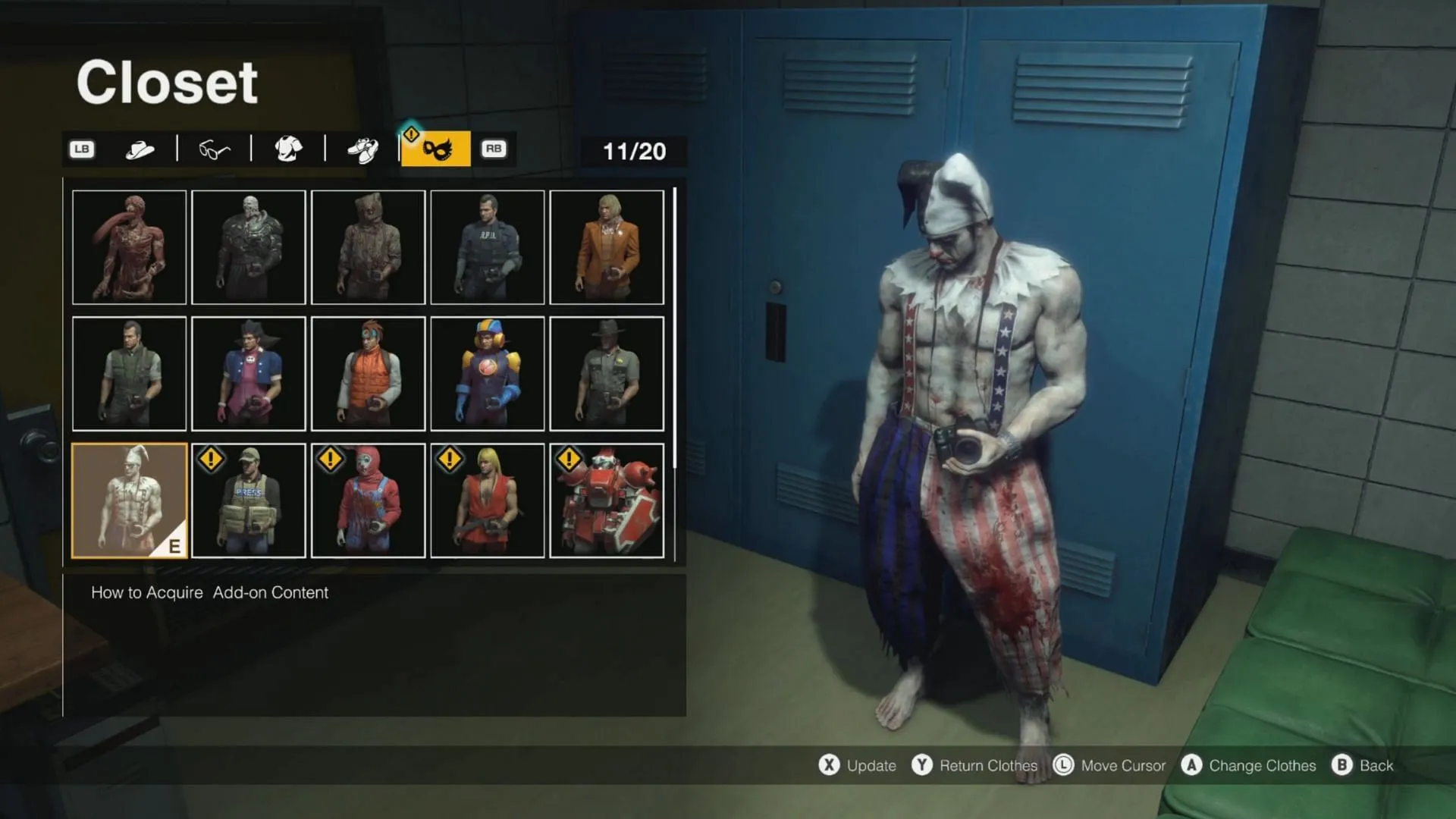 Traje de palhaço em Dead Rising Deluxe Remaster (Imagem via Capcom)