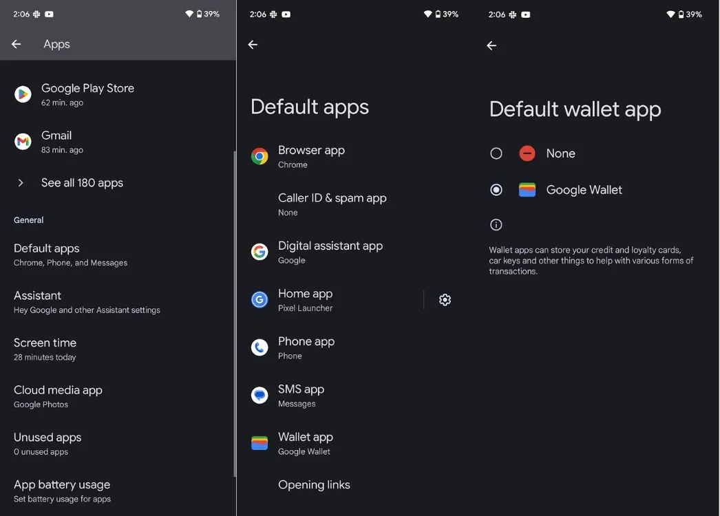 default wallet app