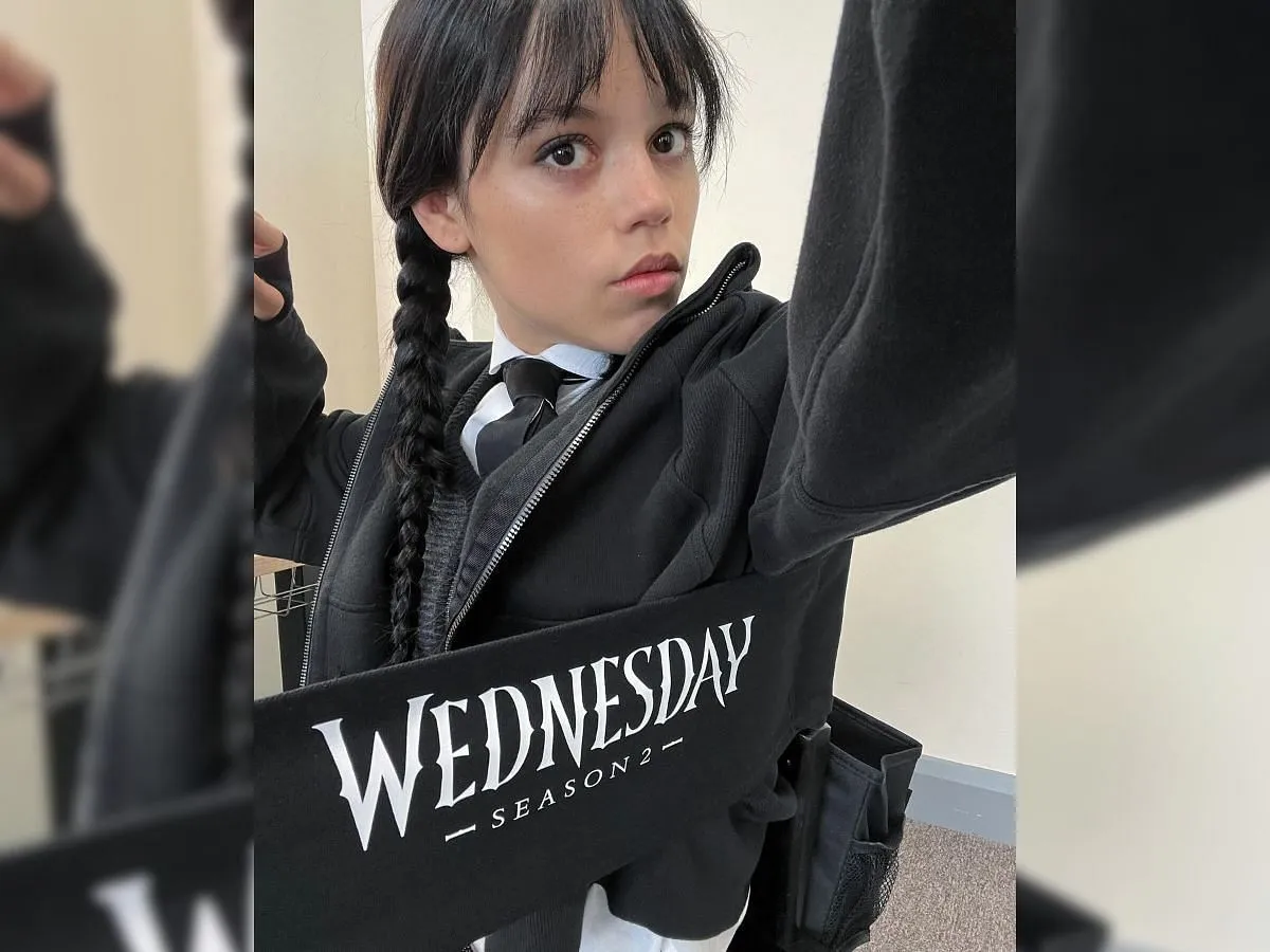 Still of Jenna as Wednesday Addams (Image via Instagram/@jennaortega)