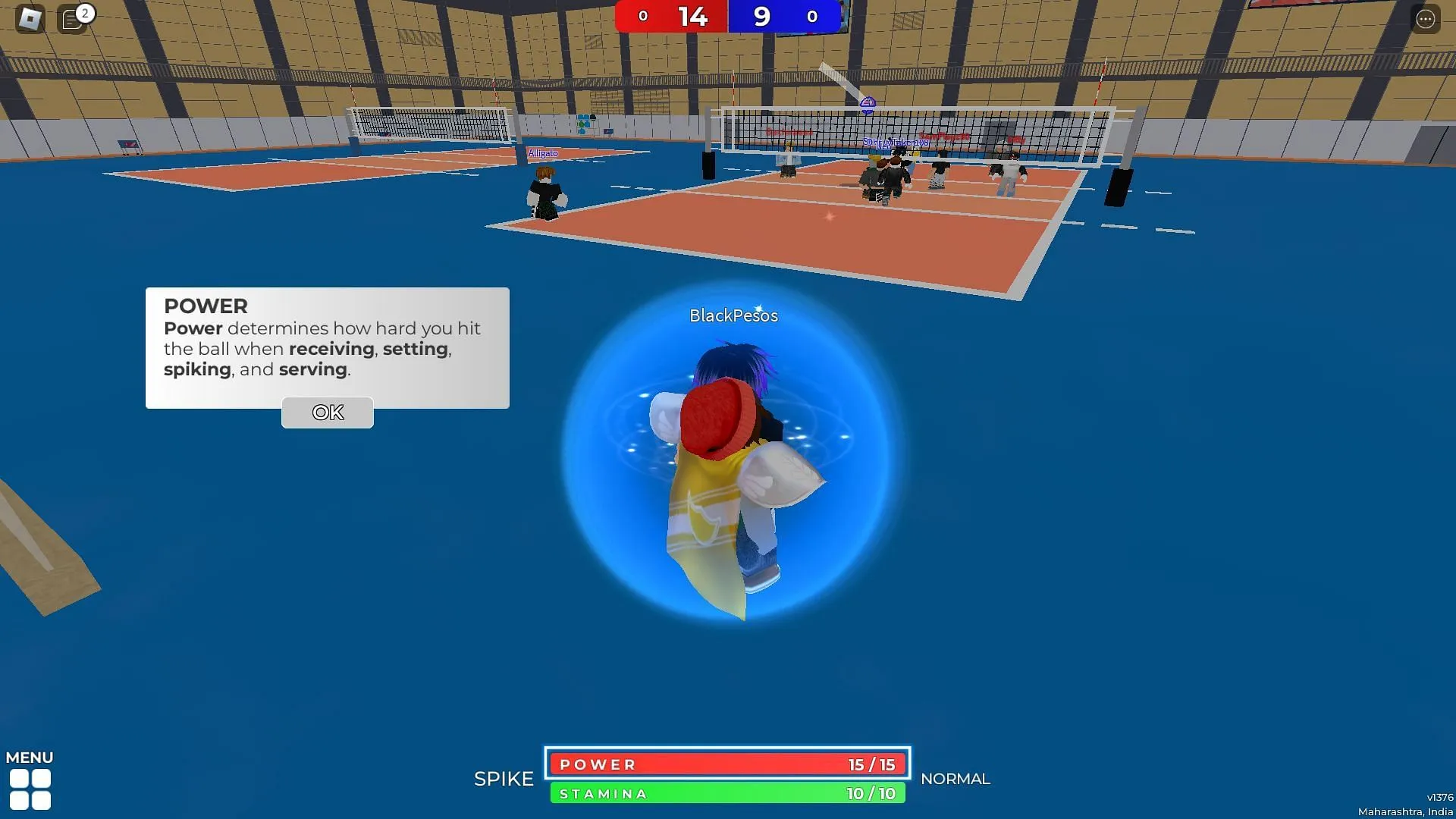 Power gauge pop-up (Image via Roblox)