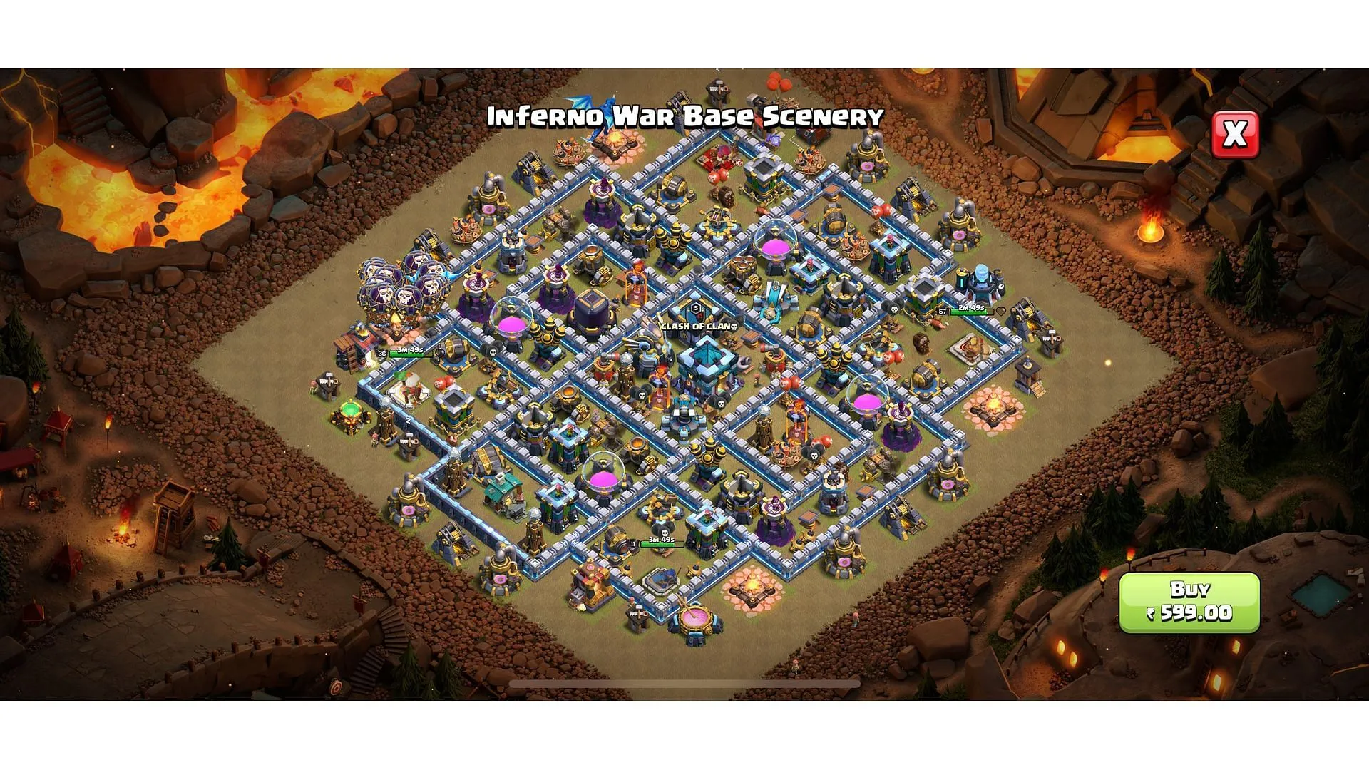 Escenario de la base de Inferno War (imagen a través de Supercell)