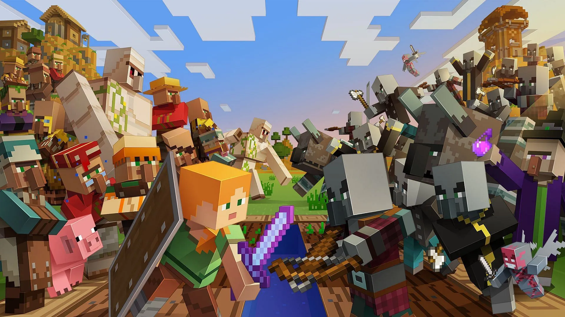 This Minecraft update rejuvenated villages and introduced their foes. (Image via Mojang)