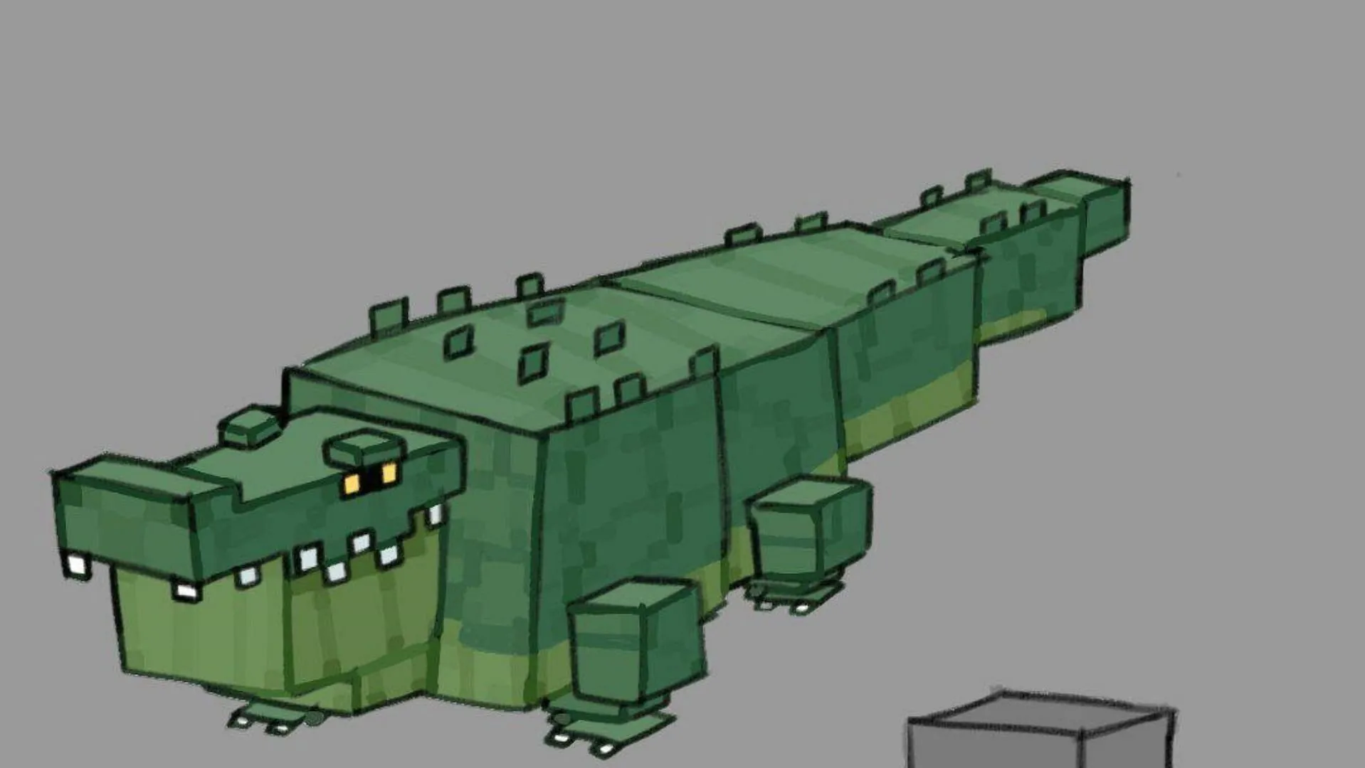 Fan-made Alligator mob concept as a suggestion to be added to Minecraft (Image via Reddit/Starset_fan-2047)