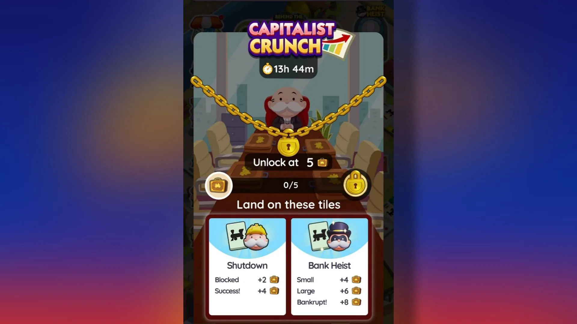 Monopoly Go Capitalist Crunch 토너먼트에서 가방을 얻는 것은 쉽습니다(Scopely에서 이미지 제공)