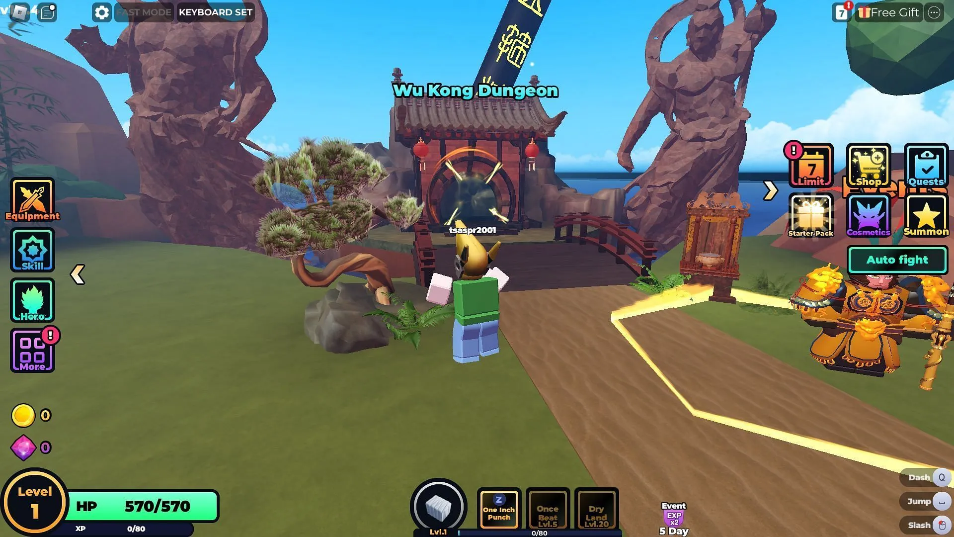 Entrada do WuKong Dungeon (Imagem via Roblox)