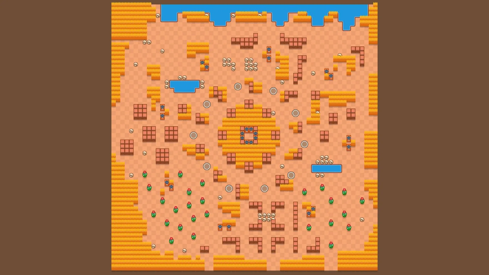 Mapa do Feast or Famine Duo Showdown (Imagem via Supercell)