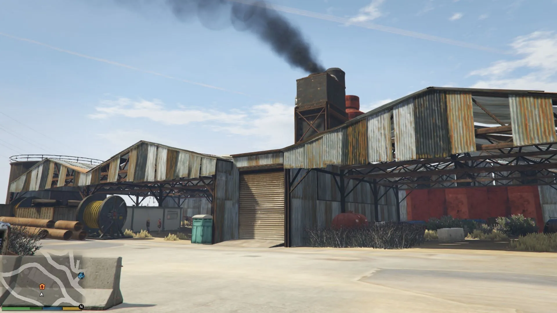 Le secteur de la casse automobile dans le mode histoire de Grand Theft Auto 5 (Image via Rockstar Games)