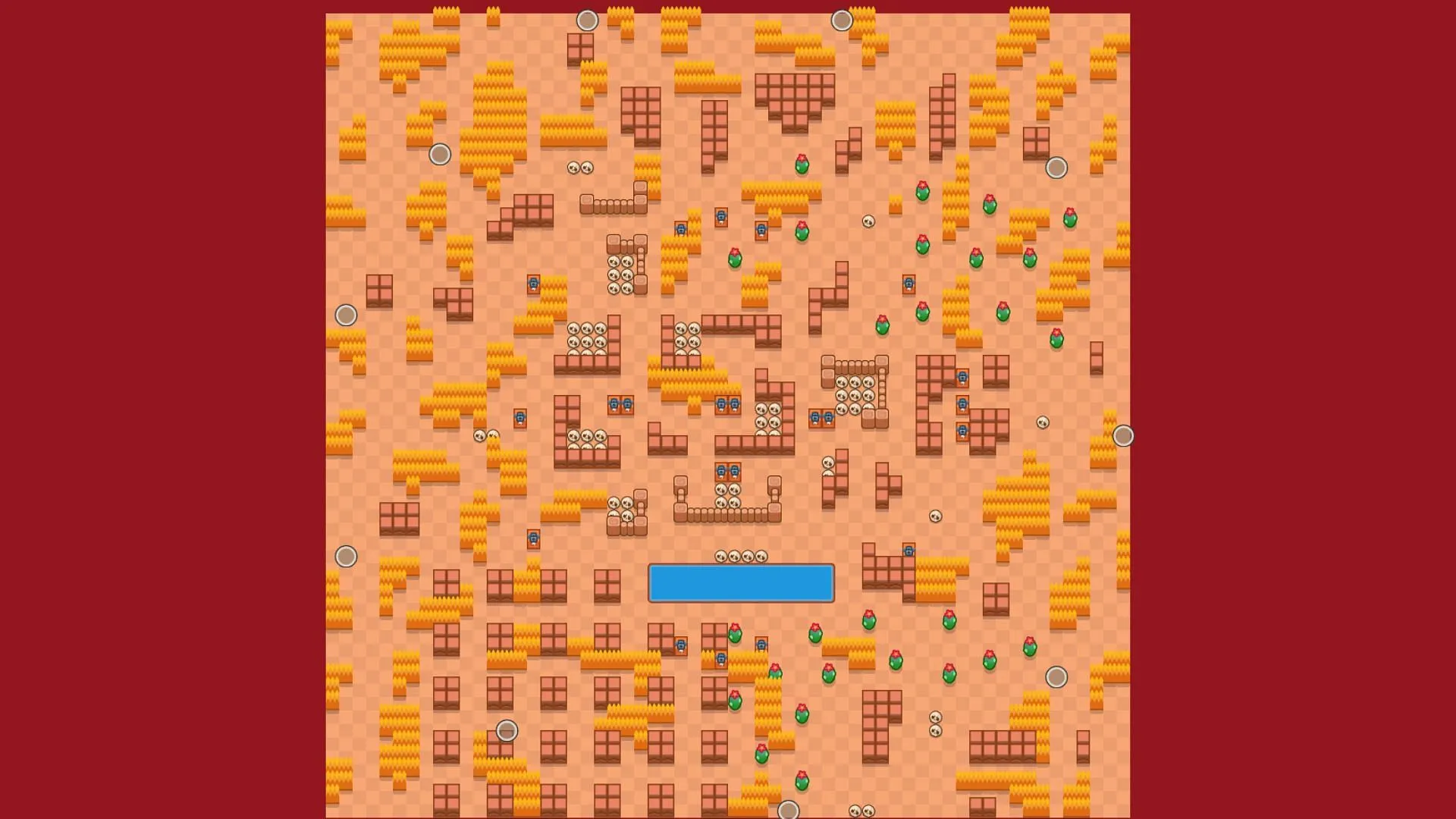 Mapa do Rockwall Brawl Solo Showdown (Imagem via Supercell)