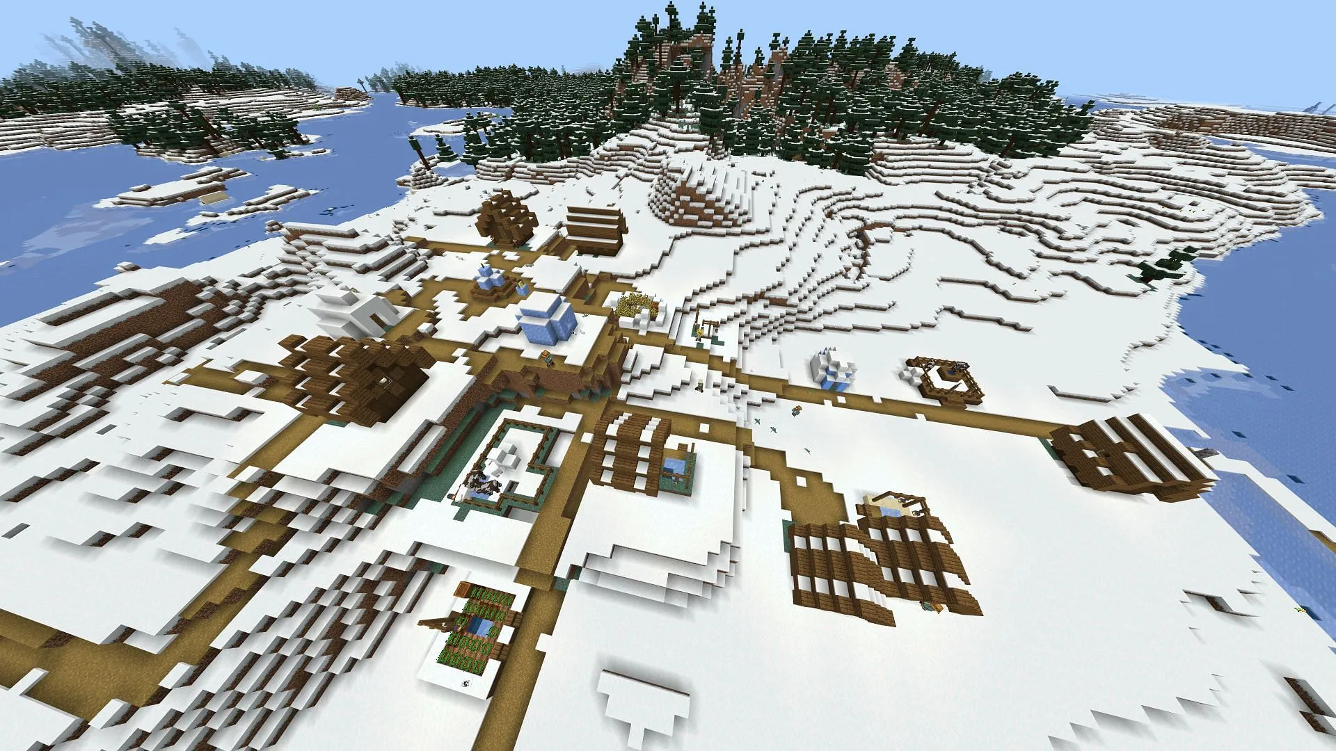 Ce village enneigé a un secret sous-jacent dans cette graine Minecraft (Image via Mojang)