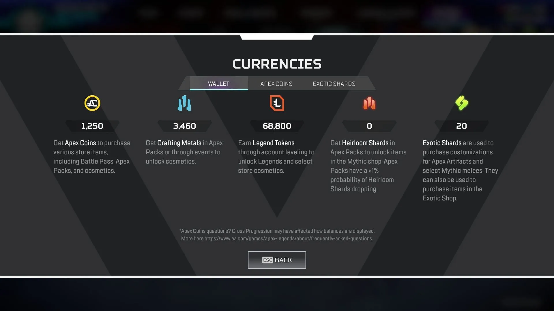 Toutes les devises du jeu dans Apex Legends (Image via EA)