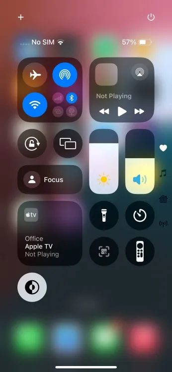 Centro de control de iOS 18