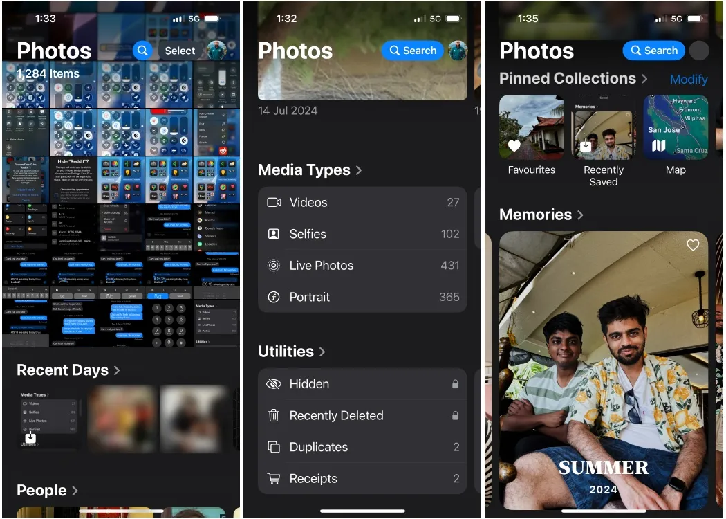 Application Photos repensée sur iOS 18