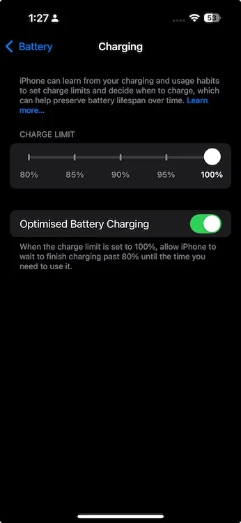 Limite de charge de la batterie iOS 18