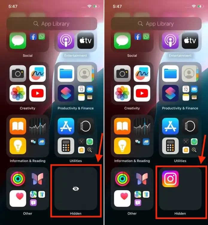 Aprire le app nascoste su iOS 18