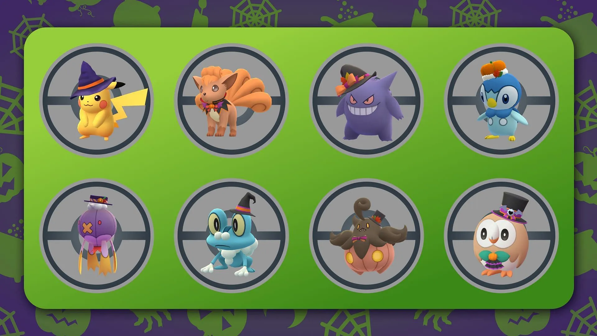 Créatures présentées dans Pokémon GO Halloween Partie 2 pour 2024 (Image via TPC)