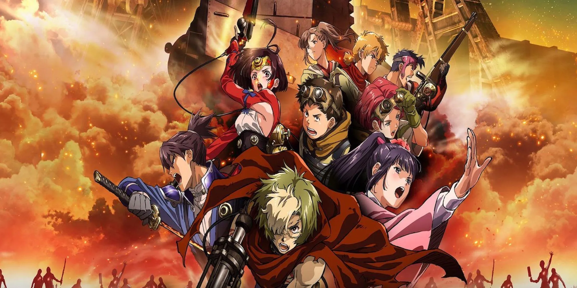 Arte promocional con personajes de Kabaneri Of The Iron Fortress