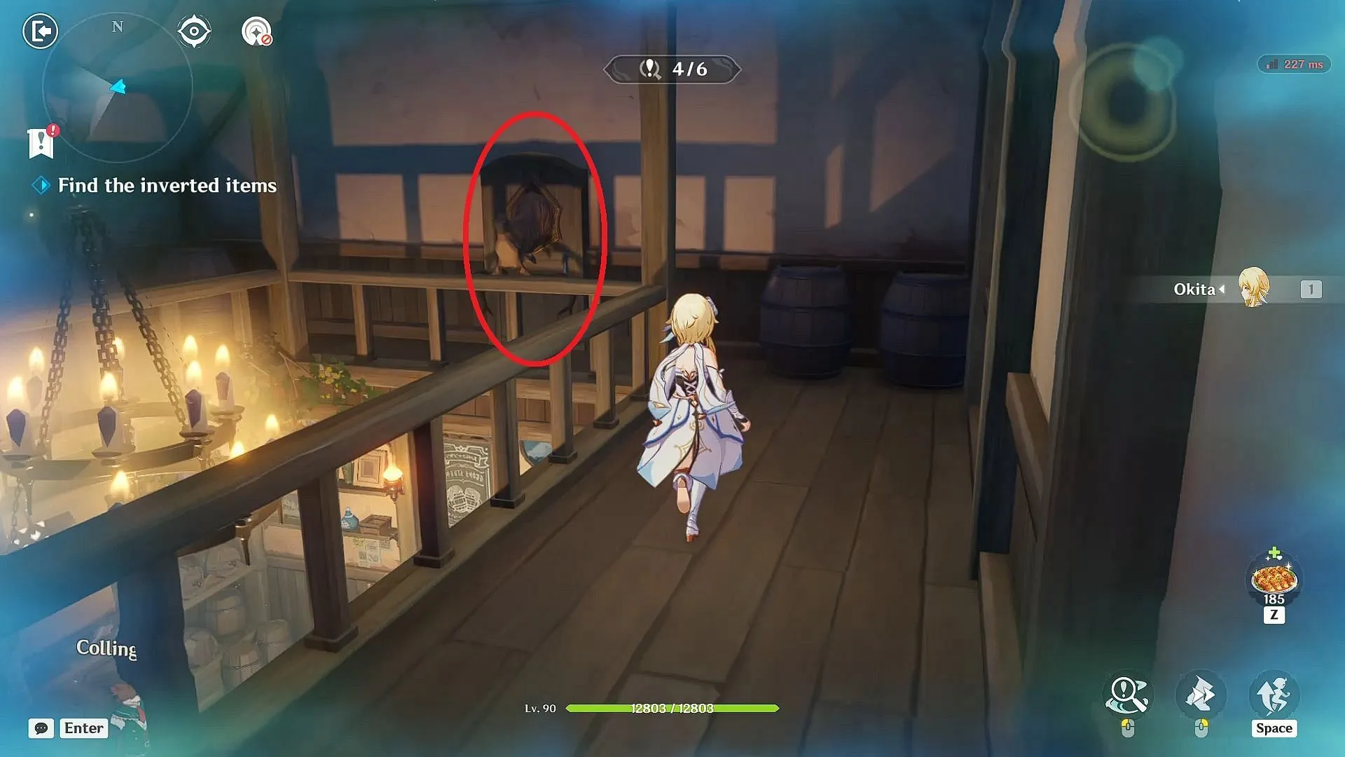 Inverted deer head on the balcony (Image via HoYoverse)