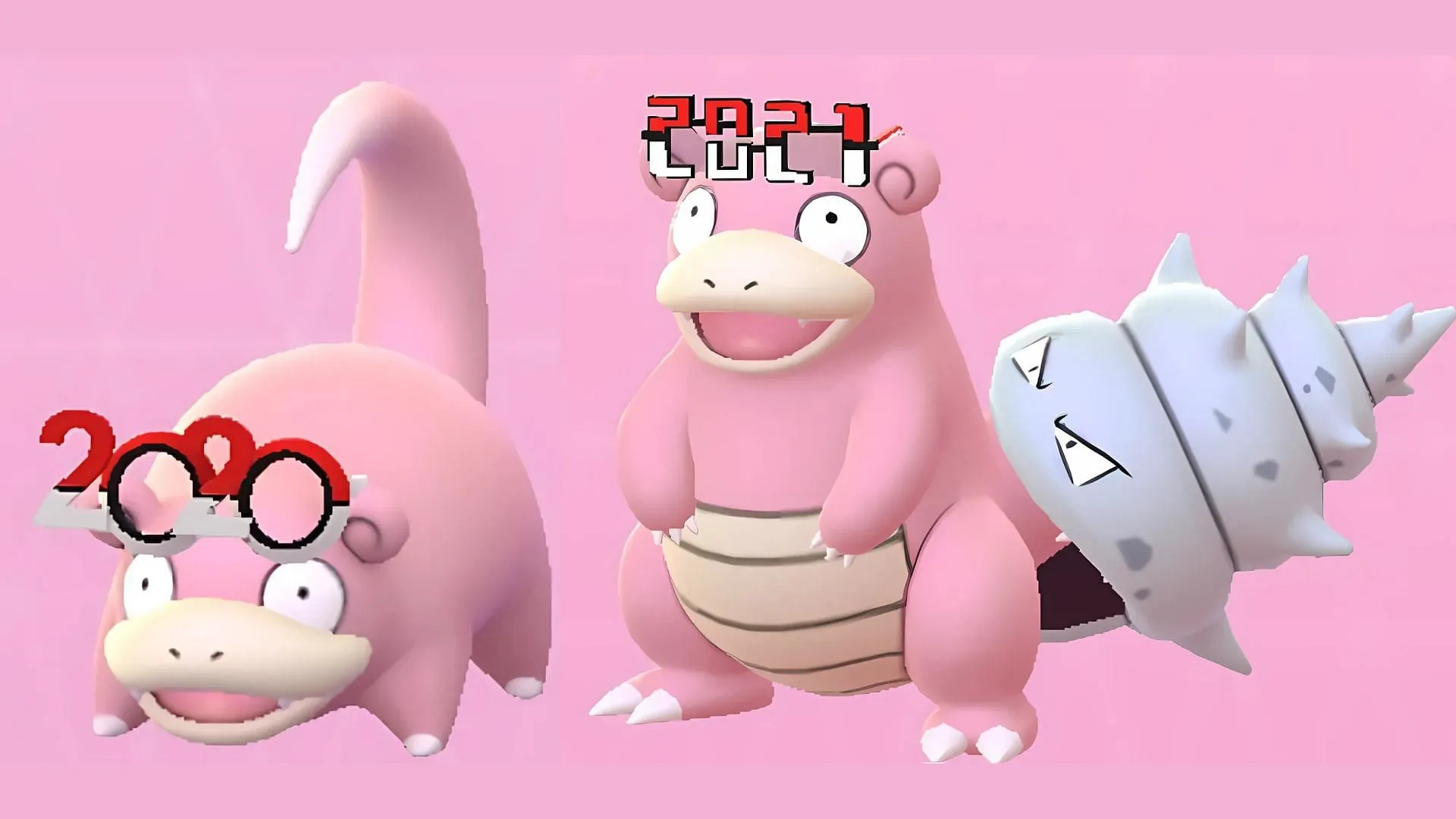 Slowpoke et Slowbro du Nouvel An (Image via The Pokemon Company)