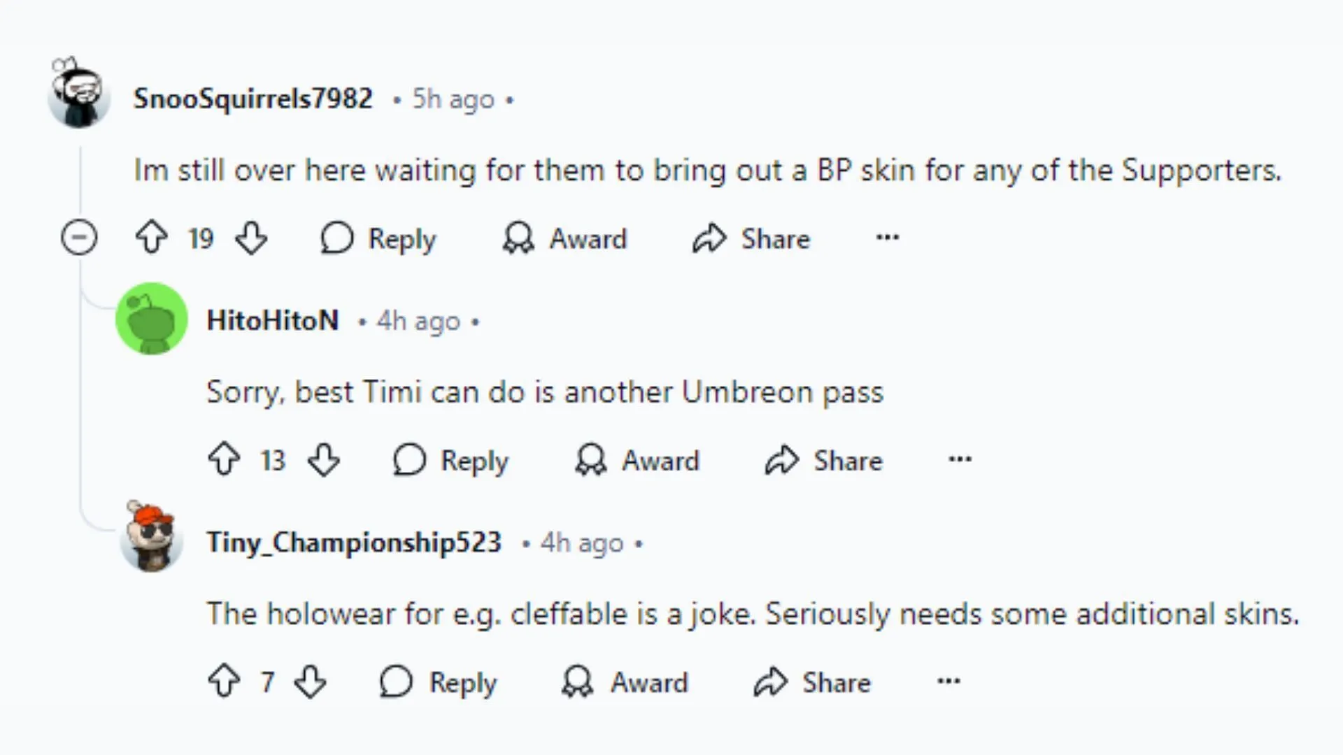 Post by NorgesTaff sparked a vigorous discussion on in-game skins (Image via Reddit)