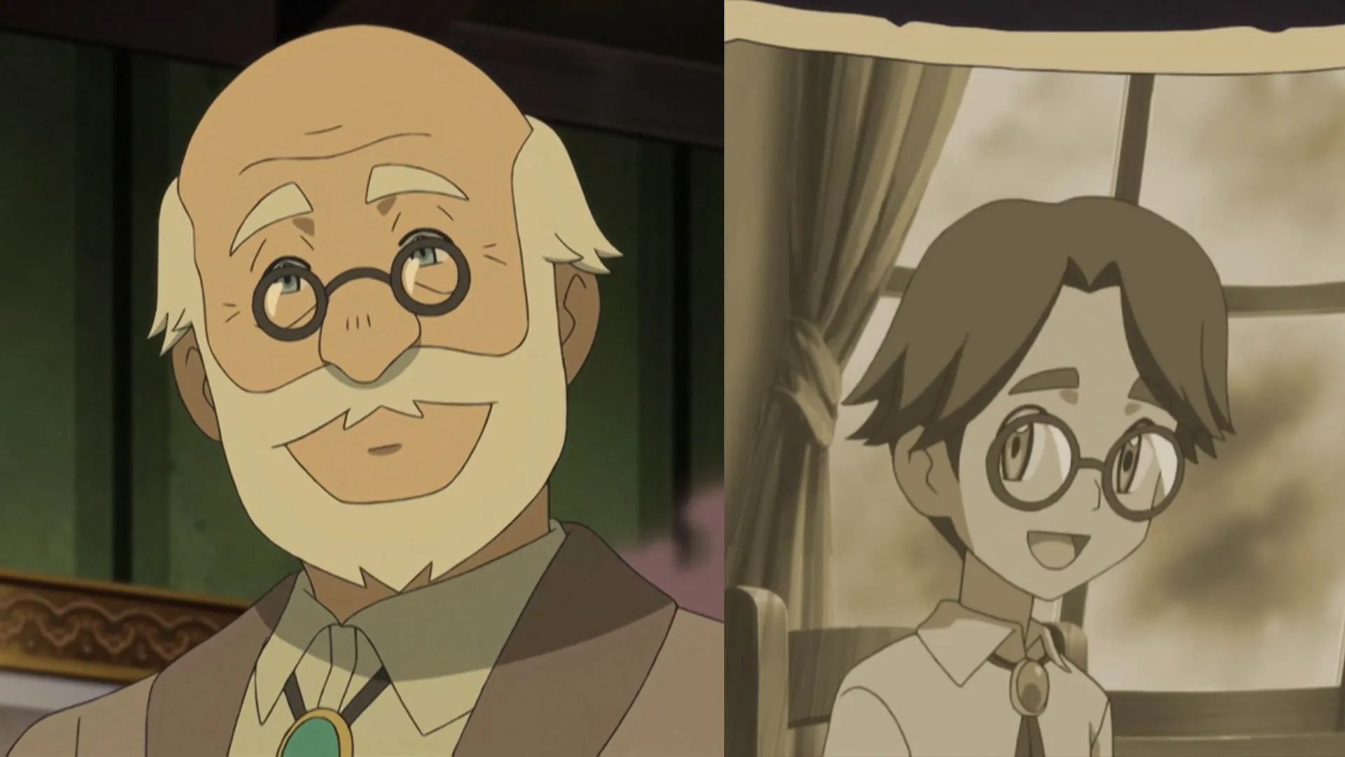 Lon y la imagen de él cuando era más joven como se ve en el anime (imagen a través de The Pokemon Company)