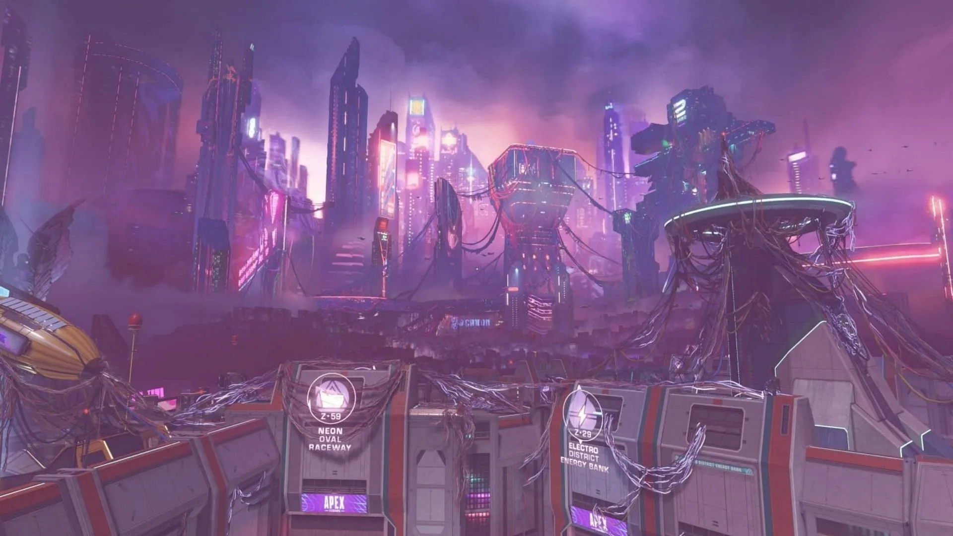 E-District de nuit Apex Legends (Image via Respawn Entertainment)