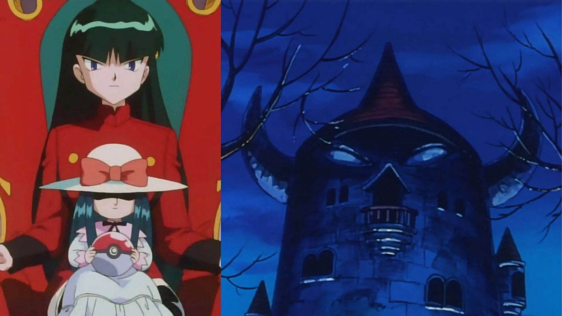 Sabrina e a Torre do Terror conforme retratadas no anime (Imagem via The Pokemon Company)