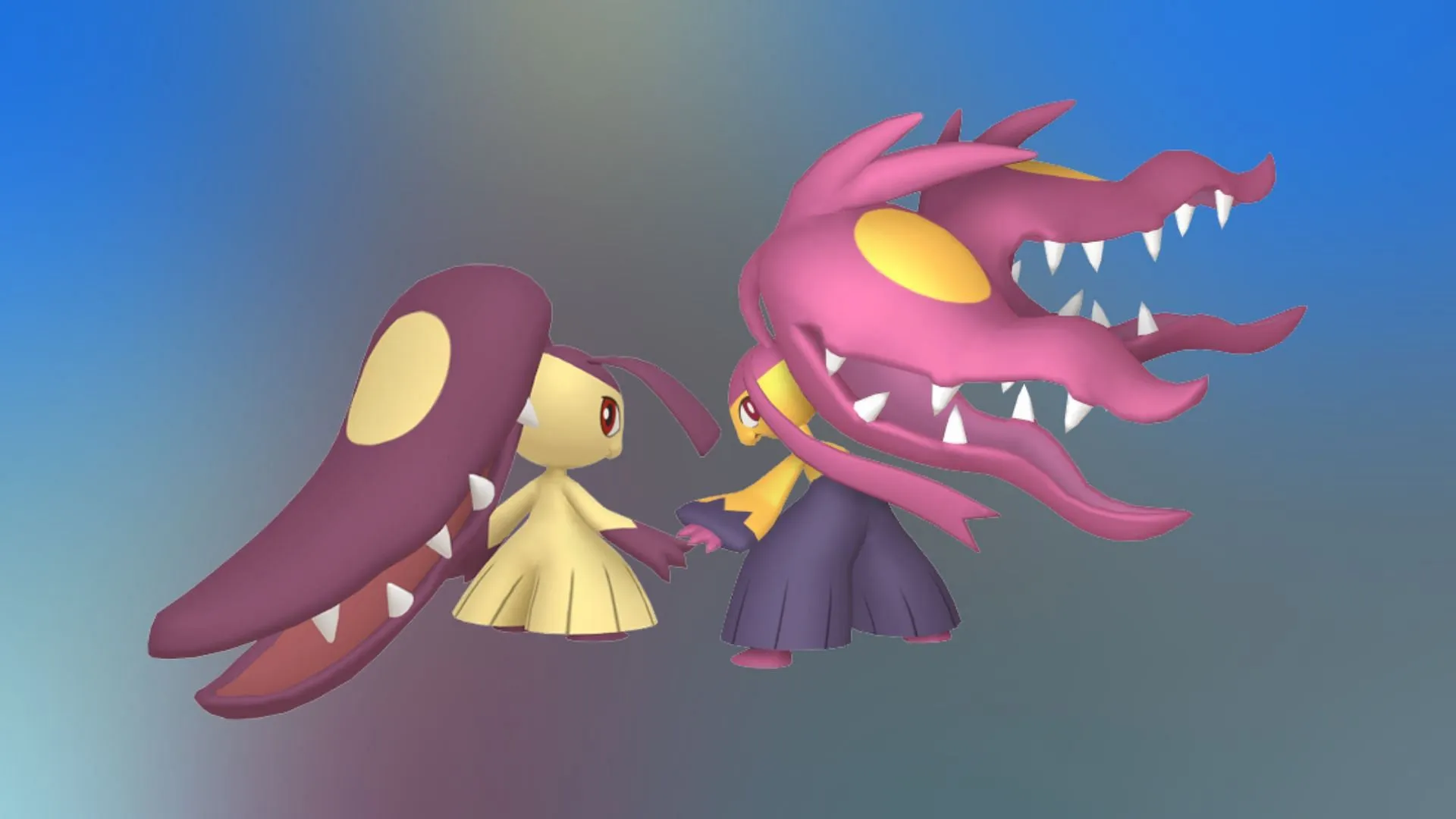 Mawile variocolor junto a Mawile mega (imagen vía TPC)