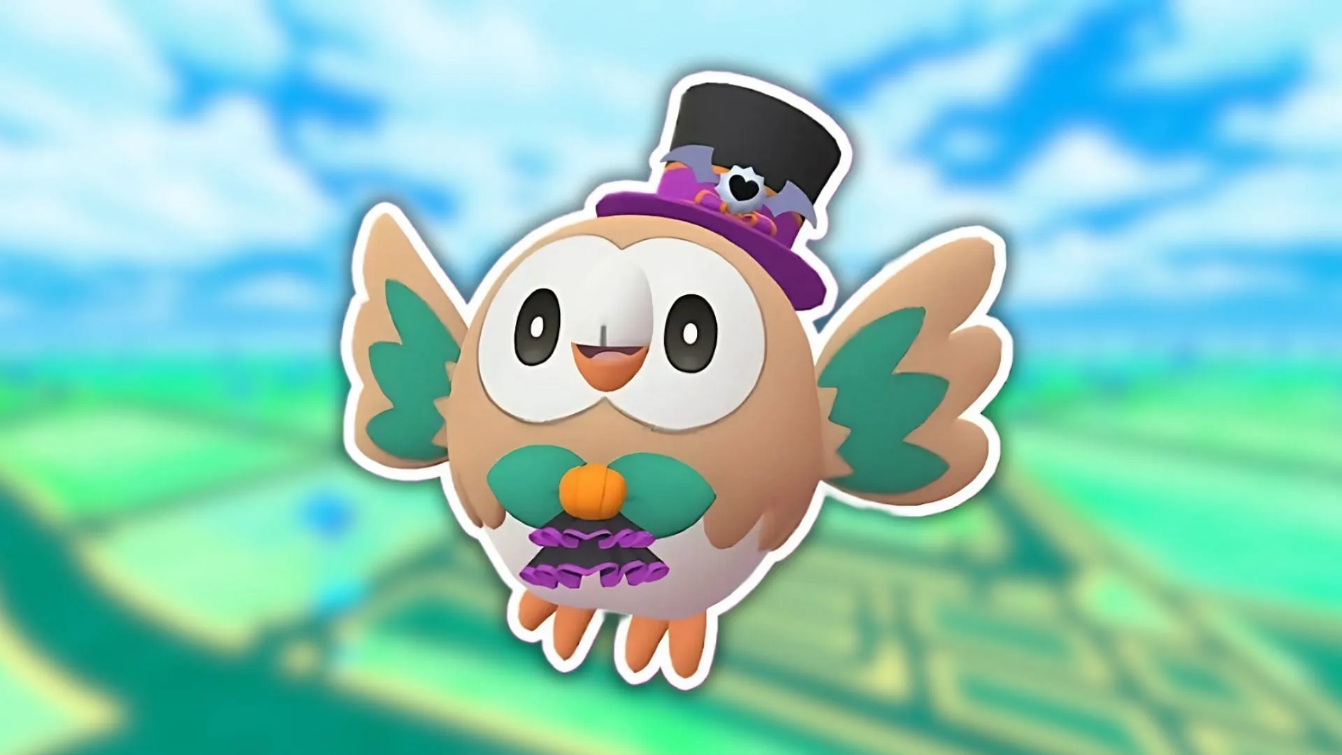 Traje de Halloween Rowlet (Imagem via The Pokemon Company)