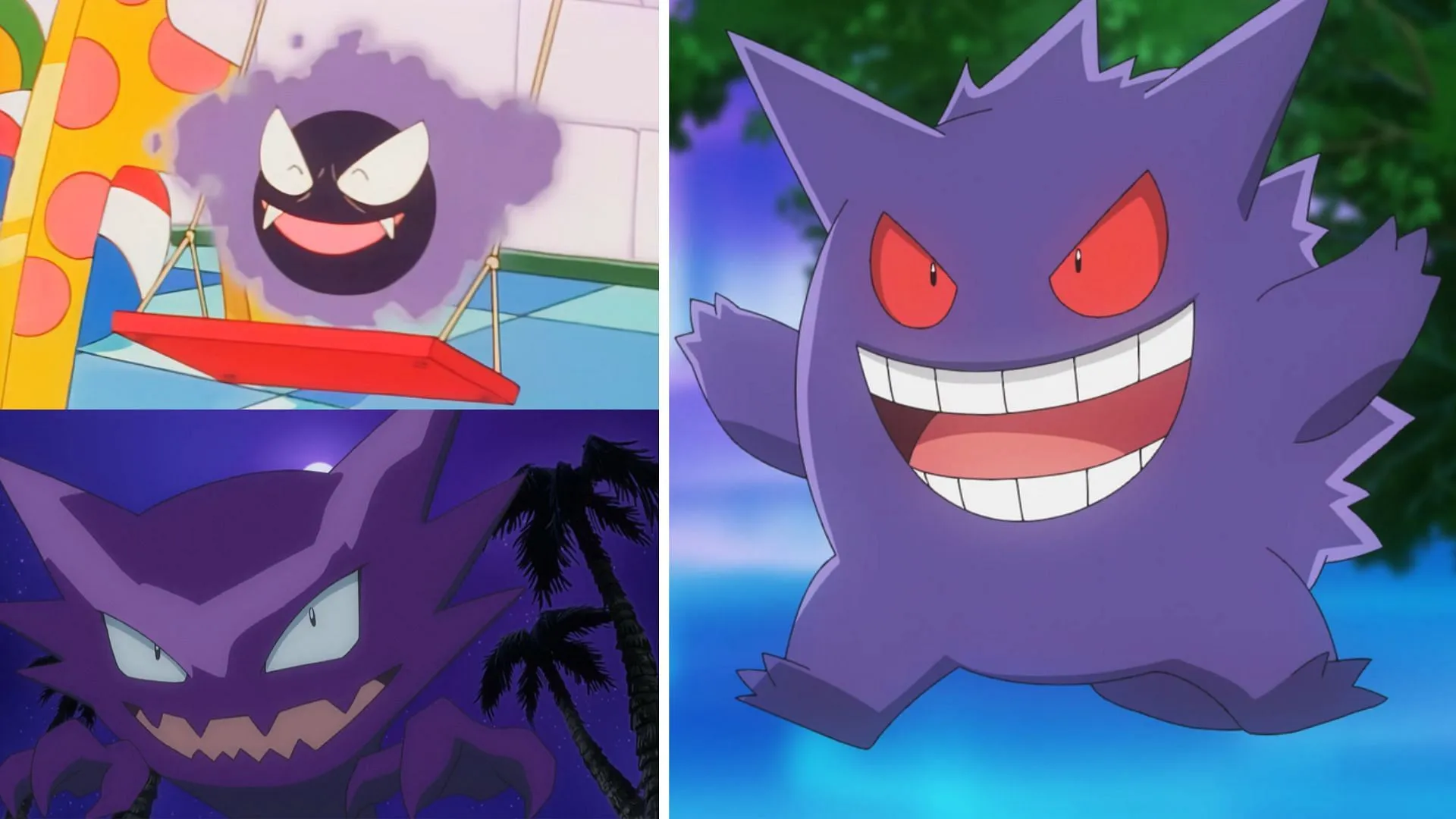 Gengar-Evolutionslinie im Anime (Bild über The Pokemon Company)