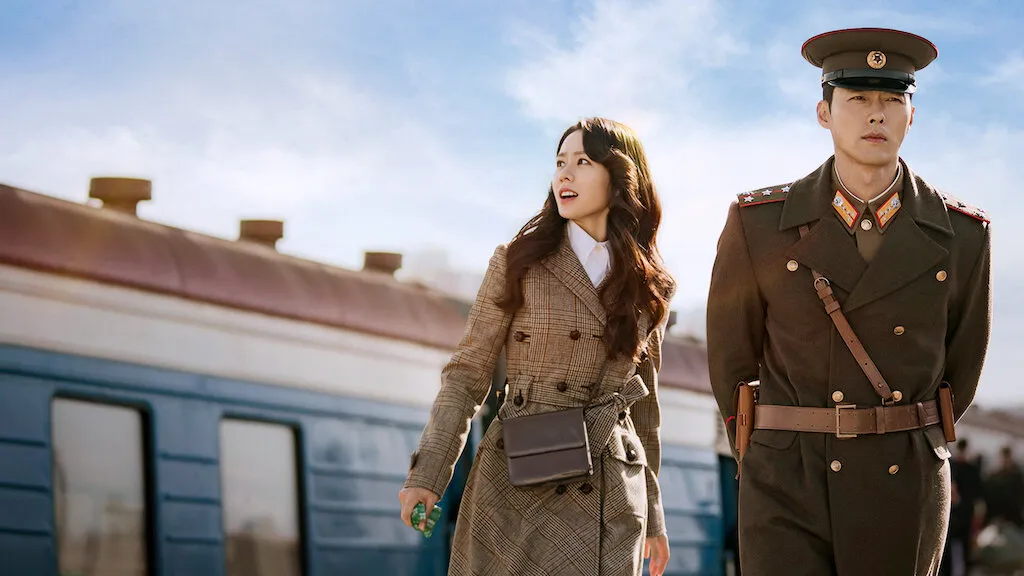 L-R: Yoon Se Ri and Ri Jeong Hyeok from Crash Landing On You