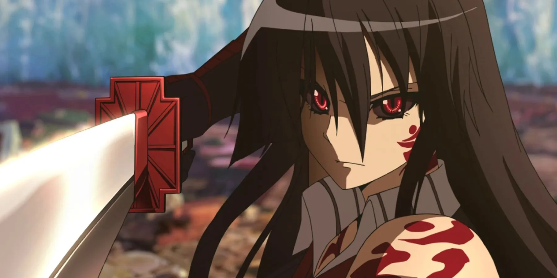 Akame attacks with Murasame in Akame Ga Kill