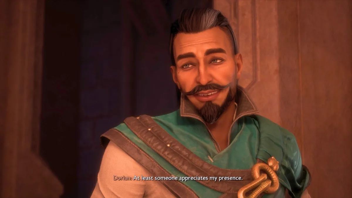 Capture d'écran de Dorian Pavus dans Dragon Age : La Garde du Voile