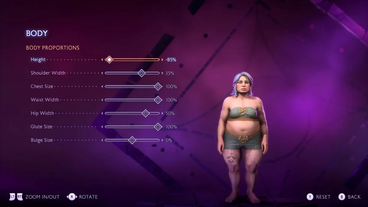 Dragon Age: The Veilguard character creator body modifier screenshot