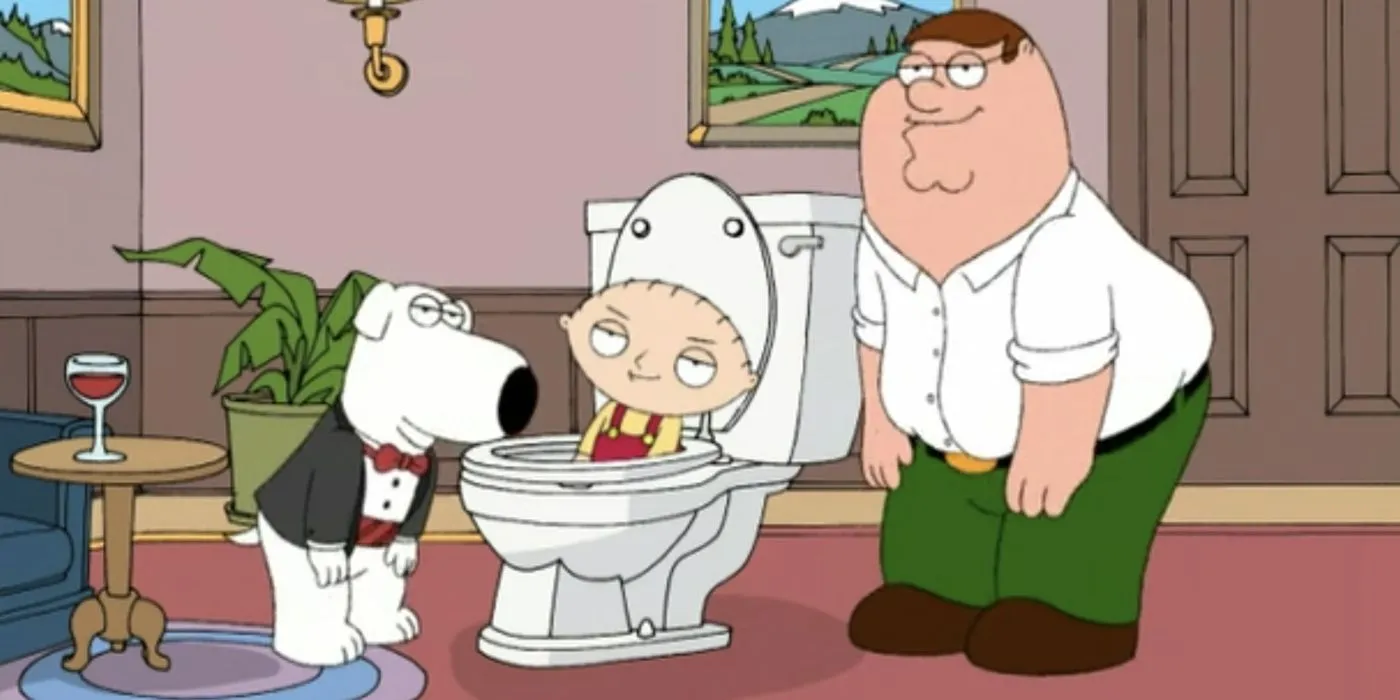 Capture d'écran de Family Guy Brian Stewie Peter pendant la chanson FFC