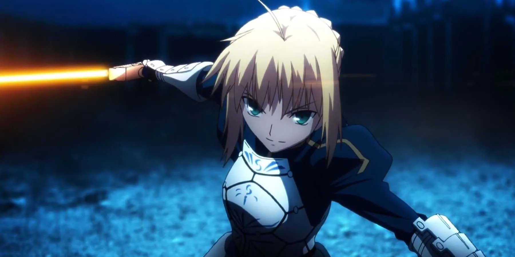 Saber del anime Fate Zero en batalla