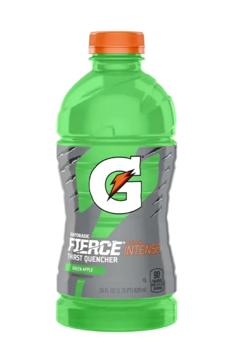 Une bouteille de Gatorade Fierce Green Apple