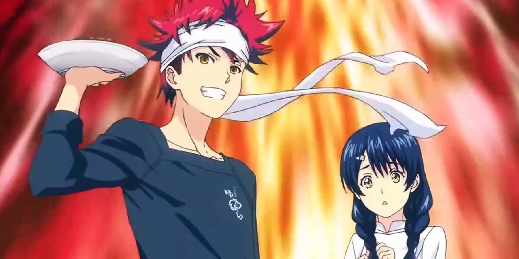 Food Wars! anime, Souma and Megumi